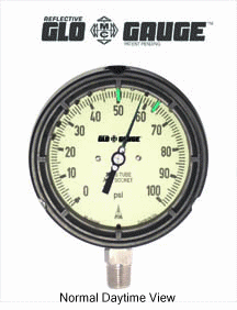 Ohio Valley Industrial Services- General Purpose and Liquid-Filled Pressure Gauges- Safe Zone Reflective Glo-Gauge